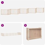 vidaXL Vrata za pse s vratašcima 10 panela sklopiva 800 cm drvo topole | shoptok.hr
