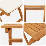 Bistro set s jastukom 5 pcs Prirodna nafta Čvrsto drvo akacije | shoptok.hr