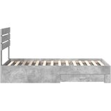  Krevetna konstrukcija Betonski sivi i srebrna 70 x 190 cm | shoptok.hr