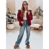 DStreet Kurtka damska zimowa sztruksowa TRENDYGLAM bordowa | Shoptok.si