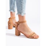 Shelvt Brown suede sandals on a low heel Cijene