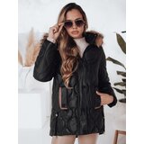 DStreet Kurtka damska zimowa LUMORE pikowana z kapturem czarna | Shoptok.si