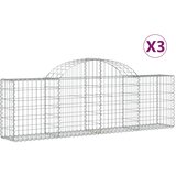  Lučne gabionske košare 3 kom 200x30x60/80 cm pocinčano željezo | shoptok.hr