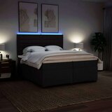 vidaXL Box spring postelja z vzmetnico črn 200x200 cm blago | Shoptok.si