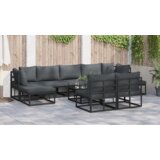 vidaXL Sjedeća garnitura za vrt 9 pcs Crna 353 x 141.5 x 71 cm | shoptok.hr