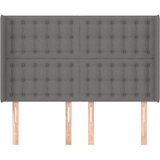  Vzglavje z ušesi temno sivo 147x16x118/128 cm blago, (20736067) | Shoptok.si