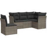  The Living Store Vrtna sedežna garnitura 5-delna z blazinami siv poli ratan - Vrtna Sedežna Garniture, (21449477) | Shoptok.si