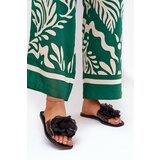 Boto Transparent Flat Women's Slippers With Artificial Flower Black Vobetta | Shoptok.si