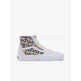 Vans Cream Women's Flowered Leather Sneakers UA SK8-Hi Tapered - Women