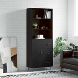  Visoka komoda crni 69,5x34x180 cm konstruirano drvo | shoptok.hr