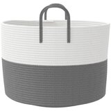  Košara za pohranu sivo-bijela Ø 51x33 cm pamučna | shoptok.hr