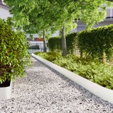 vidaXL Robniki za trato 10 kosov Bela 20x103 cm Hladno valjano jeklo Cene