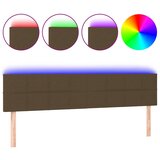 vidaXL LED posteljno vzglavje temno rjavo 180x5x78/88 cm blago, (20953855) Cene