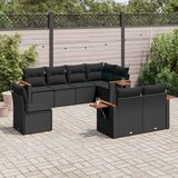  8-dijelni set vrtnih sofa od poliratana s jastucima crni | Eponuda.ba