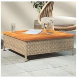 vidaXL Vrtni stol bež 70 x 70 x 25 cm od ratana i bagremovog drva | shoptok.hr