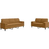  2-dijelni set sofa s jastucima smeđi baršunasti | shoptok.hr