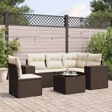 vidaXL 6-dijelni set vrtnih sofa od poliratana s jastucima smeđi | shoptok.hr