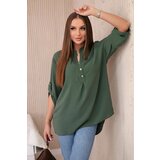 Kesi Włoski Blouse with a longer back khaki Cijene
