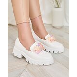Resti White women's moccasins with colorful crystals Crystal Glam | ePonuda.com