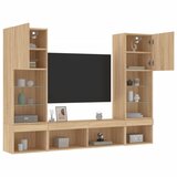 vidaXL 5-dijelni zidni TV elementi s LED svjetlima boja hrasta drveni | shoptok.hr