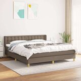  Box spring postelja z vzmetnico taupe 160x200 cm blago, (20895652) Cene