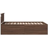  Krevetna konstrukcija s uzglavljem Smeđi hrast 135 x 190 cm | shoptok.hr