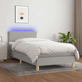  Box spring s madracem LED svjetlosivi 100x200 cm tkanina | shoptok.hr