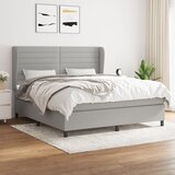 vidaXL Box spring postelja z vzmetnico svetlo siva 180x200 cm blago Cene