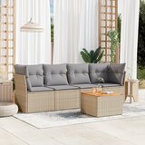  5-dijelni vrtni set sofa s jastucima bež od poliratana | shoptok.hr