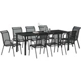  Vrtni set za objed 9 pcs Crna Čelik s prahom premazan | shoptok.hr
