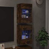  Zidni ormarići s LED svjetlima za TV 2 kom boja dimljenog hrasta 40x30x60,5 cm | shoptok.hr