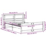  Posteljni okvir z vzglavjem bel 150x200 cm trdna borovina, (21303582) | Shoptok.si