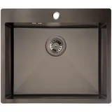 Inox sudoper Marmara sa sifonom, grafit, 51x59 cm