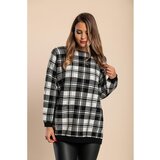Fenzy mehak pulover s karo potiskom, črno-bel | Shoptok.si