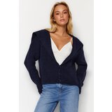 Trendyol Navy Blue Soft Textured Crew Neck Knitwear Cardigan Cene