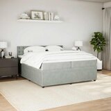  Krevet s oprugama i madracem svjetlosivi 200x200 cm baršunasti | shoptok.hr