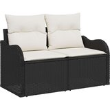  12-dijelni set vrtnog sofera s jastučićima Crni Poliratan Akacija 2-sjedalni vrtni sofa s pohranom i jastučićima Crni Poliratan | shoptok.hr