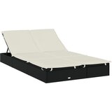 LEŽAJ za sunčanje za 2 osobe crni 213 x 118 x 97 cm poliratan | shoptok.hr