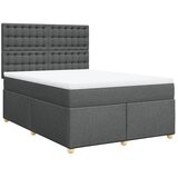 vidaXL Krevet s oprugama i madracem tamnosivi 140x190 cm od tkanine | shoptok.hr