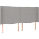 Maison Chic Vzglavna omarica - Nočna omarica - Posteljna omarica z ušesi svetlo sivo 203x16x118/128 cm blago, (21709850) | Shoptok.si