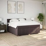  Krevet s oprugama i madracem tamnosmeđi 200x200 cm od tkanine | shoptok.hr