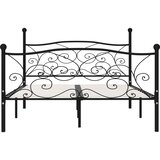  Okvir za krevet s podnicama crni metalni 140 x 200 cm | shoptok.hr