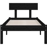  Okvir za krevet od masivne borovine crni 90 x 200 cm | shoptok.hr