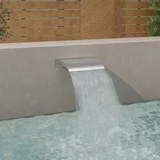 vidaXL Vodni slap za bazen srebrn 45x9x26 cm nerjaveče jeklo