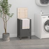 vidaXL Kutija za rublje siva 44 x 44 x 76 cm od masivne borovine cijene