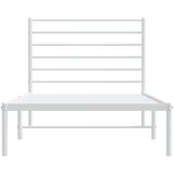  Metalni okvir krevet bez madraca s uzglavljem bijeli 75x190 cm | shoptok.hr