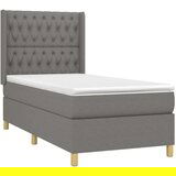  Box spring postelja z vzmetnico temno siva 90x200 cm blago, (20789970) | Shoptok.si