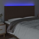  LED posteljno vzglavje temno rjavo 180x5x118/128 cm blago, (20933357) | Shoptok.si