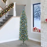  Umjetno vitko božićno drvce Zelena i bijela 240 cm | shoptok.hr