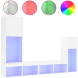  4-dijelni zidni TV elementi s LED bijeli od konstruiranog drva | shoptok.hr